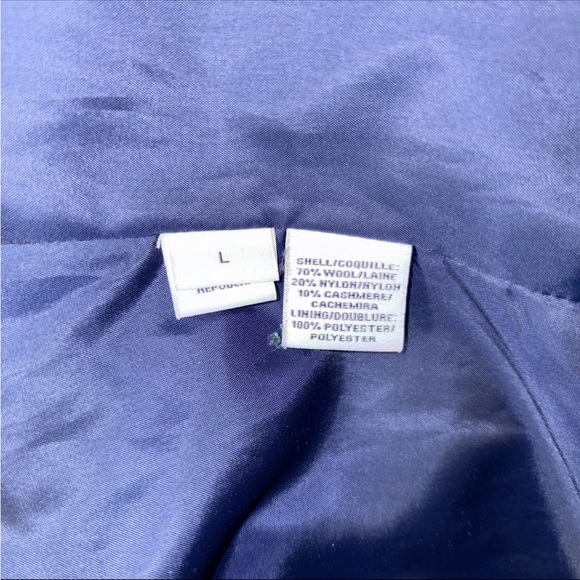 Diane Von Furstenberg DVF L Navy Blue wool Blend Coat trench removable hood - Picture 10 of 12